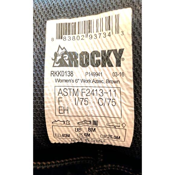 Rocky Aztec Women's 8 Composite Toe Waterproof Lace-up Work Boot 6” RKK0138 - Picture 7 of 11